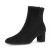 Stiefelette GABOR, Damen, Gr. 36, schwarz, Ziegenveloursleder, unifarben, elegant, Schuhe, Blockabsatz, Businessstiefelette in bequemer Schuhweite G (= weit)