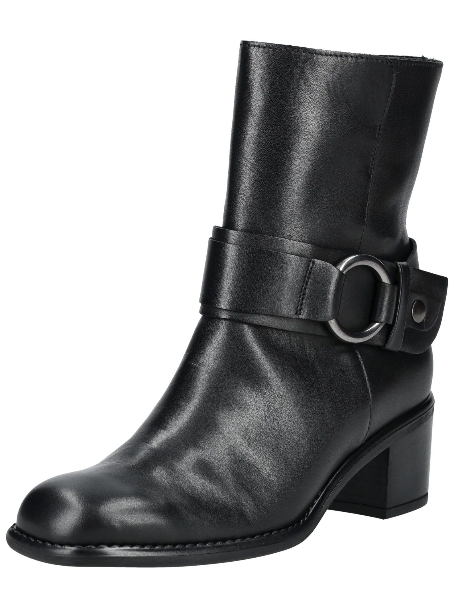 Stiefelette GABOR "Gabor Stiefelette Glattleder", Damen, Gr. 41, schwarz (schwarz, silber), Glattleder, Schuhe