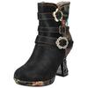 High-Heel-Stiefelette LAURA VITA "LAURA VITA Stiefelette Leder/Textil", Damen, Gr. 38, schwarz kombi, Leder, Textil, casual, Schuhe