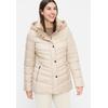 Steppjacke FUCHS SCHMITT, Damen, Gr. 46, grau (kitt), Web, Obermaterial: 100% Polyester, unifarben, modisch, regular fit Po-bedeckend, hoch geschlossener Ausschnitt, Langarm abgerundeter Saum, Jacken, regular fit, abnehmbare Kapuze