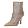 High-Heel-Stiefelette STEVE MADDEN "STEVE MADDEN Stiefelette Leder/Mesh", Damen, Gr. 41, braun (tan), Leder, Textil, casual, Schuhe