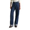 Weite Jeans MARC O'POLO DENIM "aus dunkelblauem Rigid Denim", Damen, Gr. 25, Länge 30, blau (dunkelblau), Obermaterial: 100% Baumwolle, unifarben, casual, weit normal, Jeans