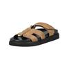 Pantolette PAVEMENT "Pavement Pantoletten Leder", Damen, Gr. 36, grau (taupe), Leder, casual, Schuhe