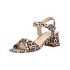 Riemchensandale PETER KAISER "Peter Kaiser Sandalen Veloursleder", Damen, Gr. 40,5, braun (leopard), Veloursleder, casual, Schuhe