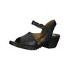 Riemchensandale FLY LONDON "Fly London Sandalen Leder", Damen, Gr. 39, schwarz, Leder, casual, Schuhe