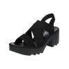 Riemchensandale FLY LONDON "Fly London Sandalen Leder", Damen, Gr. 38, schwarz, Leder, casual, Schuhe