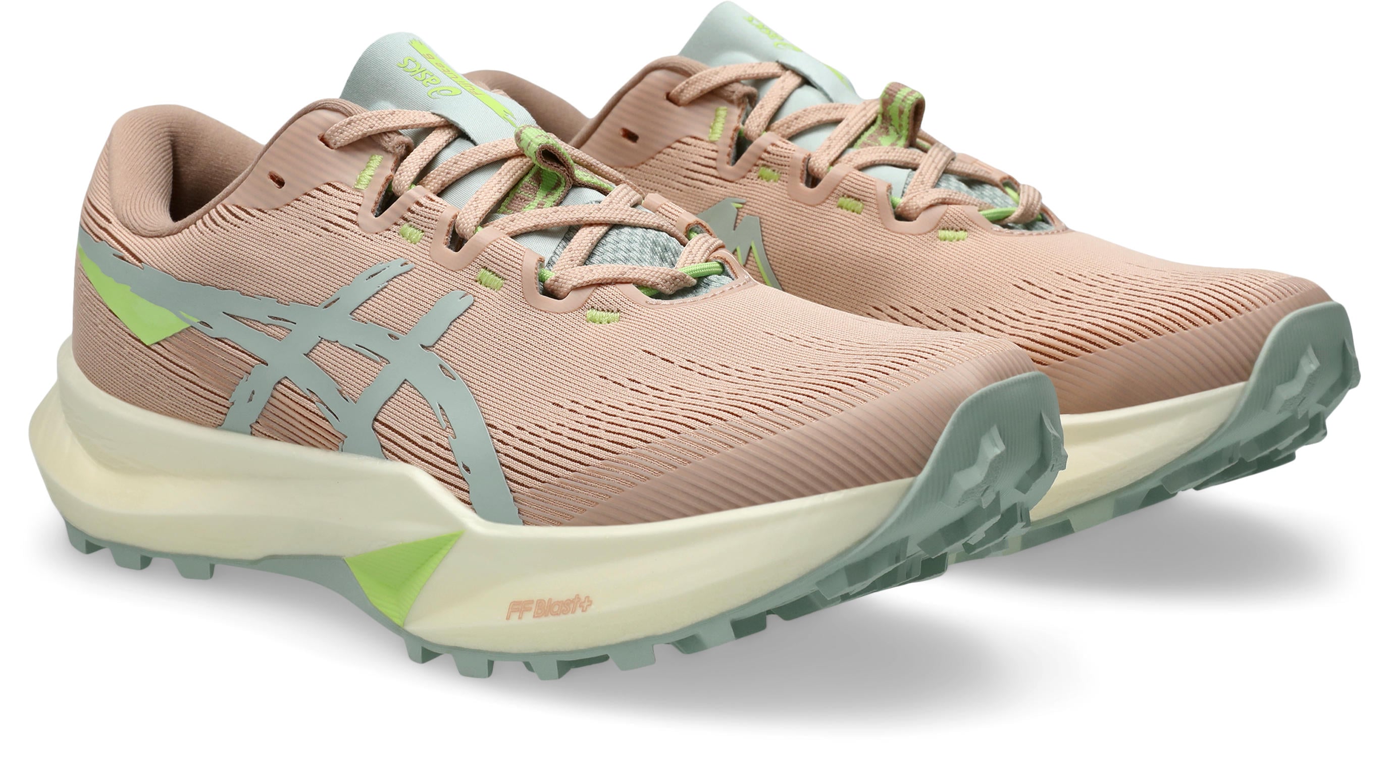 Trailrunningschuh ASICS "FUJI LITE 6", Damen, Gr. 40, pale apricot, lichen rock, Textil, Schuhe, leichter Trailrunningschuhe