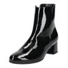 Stiefelette GABOR "Gabor Stiefelette Leder", Damen, Gr. 37,5, schwarz (schwarz lack), Leder, casual, Schuhe