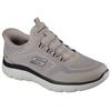 Slip-On Sneaker SKECHERS "SUMMITS", Herren, Gr. 46, schwarz (taupe, schwarz), Textil, casual, Schuhe, Freizeitschuh, Schnürschuh mit Memory Foam