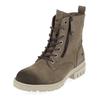 Schnürstiefelette MUSTANG SHOES "Mustang Shoes Stiefelette Lederimitat", Damen, Gr. 37, grau (taupe), Lederimitat, casual, Schuhe