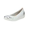 Ballerina CAPRICE "Caprice Ballerinas Leder", Damen, Gr. 37, weiß (weiß, silber), Leder, casual, Schuhe