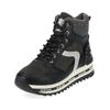 Schnürstiefelette MUSTANG SHOES "Mustang Shoes Stiefelette Lederimitat", Damen, Gr. 39, schwarz, Lederimitat, casual, Schuhe