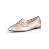 Slipper GABOR "Gabor Slipper Leder", Damen, Gr. 38, puder, Leder, casual, Schuhe