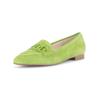 Slipper GABOR "Gabor Slipper Veloursleder", Damen, Gr. 38, grün (hellgrün), Veloursleder, casual, Schuhe