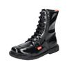 Schnürstiefelette KICKERS "Kickers Stiefelette Leder", Damen, Gr. 40, schwarz (schwarz lack), Leder, casual, Schuhe