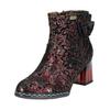 Stiefelette LAURA VITA "LAURA VITA Stiefelette Leder/Textil", Damen, Gr. 36, rot, Leder, Textil, casual, Schuhe