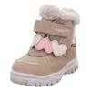 Winterboots SUPERFIT "HUSKY WMS: Mittel", Kinder, Gr. 29, bunt (hellbeige, rosa), Veloursleder, Polyester, casual, Schuhe, Klettstiefel mit wasserdichtem GORE TEX, Größenschablone zum Download