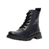 Schnürstiefelette FLY LONDON "Fly London Stiefelette Leder", Damen, Gr. 37, blau (navy), Leder, casual, Schuhe