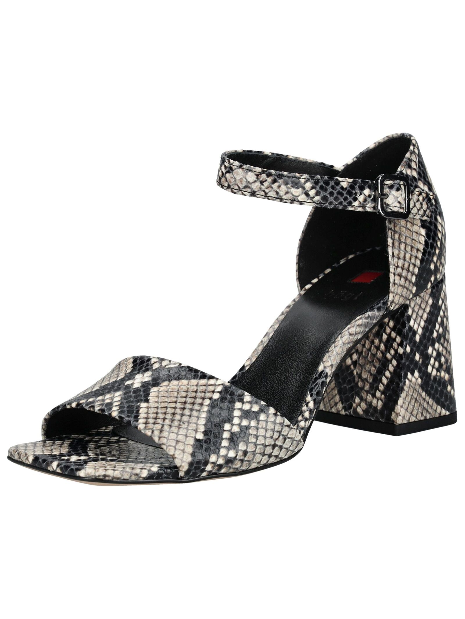 Riemchensandale HÖGL "Högl Sandalen Leder", Damen, Gr. 38,5, schwarz (schwarz, beige), Leder, Casual, Schuhe
