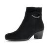 Stiefelette GABOR, Damen, Gr. 41, schwarz, Ziegenveloursleder, unifarben, elegant, Schuhe, Blockabsatz, Businessschuh mit dekorativem Schmuckelement