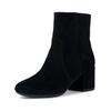 Stiefelette GEOX "Geox Stiefelette Veloursleder", Damen, Gr. 39, schwarz, Veloursleder, casual, Schuhe