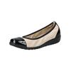 Ballerina CAPRICE "Caprice Ballerinas Leder", Damen, Gr. 37, beige (beige, schwarz), Leder, casual, Schuhe