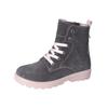 Schnürstiefelette RICOSTA "Ricosta Stiefelette Veloursleder", Kinder, Gr. 29, bunt (grau, rosa), Veloursleder, casual, Schuhe