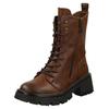 Schnürstiefelette MUSTANG SHOES "Mustang Shoes Stiefelette Lederimitat", Damen, Gr. 41, braun (cognac), Lederimitat, casual, Schuhe