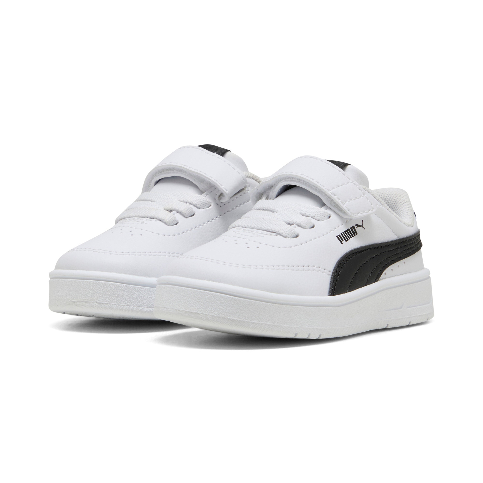 Sneaker PUMA "COURT CLASSIC CLEAN AC+ INF", Mädchen, Gr. 24, weiß (puma weiß, puma schwarz), Synthetik, Schuhe Sneaker