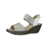 Riemchensandale FLY LONDON "Fly London Sandalen Leder", Damen, Gr. 41, weiß (silber, weiß), Leder, casual, Schuhe