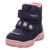 Winterboots SUPERFIT "HUSKY1 WMS: mittel", Kinder, Gr. 27, blau (blau, rosa), Textil, casual, Schuhe, Snowboots mit wasserdichtem GORE TEX, Größenschablone zum Download