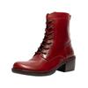Schnürstiefelette FLY LONDON "Fly London Stiefelette Leder", Damen, Gr. 38, rot, Leder, casual, Schuhe