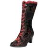 Schnürstiefel LAURA VITA "LAURA VITA Stiefel Leder/Textil", Damen, Gr. 40, rot (wine), Leder, Textil, casual, Schuhe