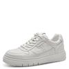 Plateausneaker TAMARIS, Damen, Gr. 40, weiß, Leder, Lederimitat, unifarben, sportlich, Schuhe, Trendsneaker, Freizeitschuh, Schnürschuh im coolen Basket-Style