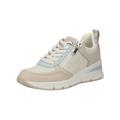 Sneaker TAMARIS "Tamaris Sneaker Lederimitat", Damen, Gr. 37, blau (beige, blau), Lederimitat, casual, Schuhe