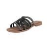 Pantolette LAZAMANI "Lazamani Pantoletten Leder/Textil", Damen, Gr. 40, gold (schwarz, gold), Leder, Textil, casual, Schuhe