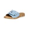 Pantolette GABOR COMFORT "Gabor Comfort Pantoletten Leder", Damen, Gr. 38,5, blau (hellblau), Leder, casual, Schuhe