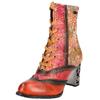 High-Heel-Stiefelette LAURA VITA "LAURA VITA Stiefelette Leder/Textil", Damen, Gr. 38, braun (camel), Leder, Textil, casual, Schuhe