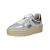 Sneaker TAMARIS "Tamaris Sneaker Leder/Synthetik", Damen, Gr. 41, silber, Leder, Synthetik, casual, Schuhe