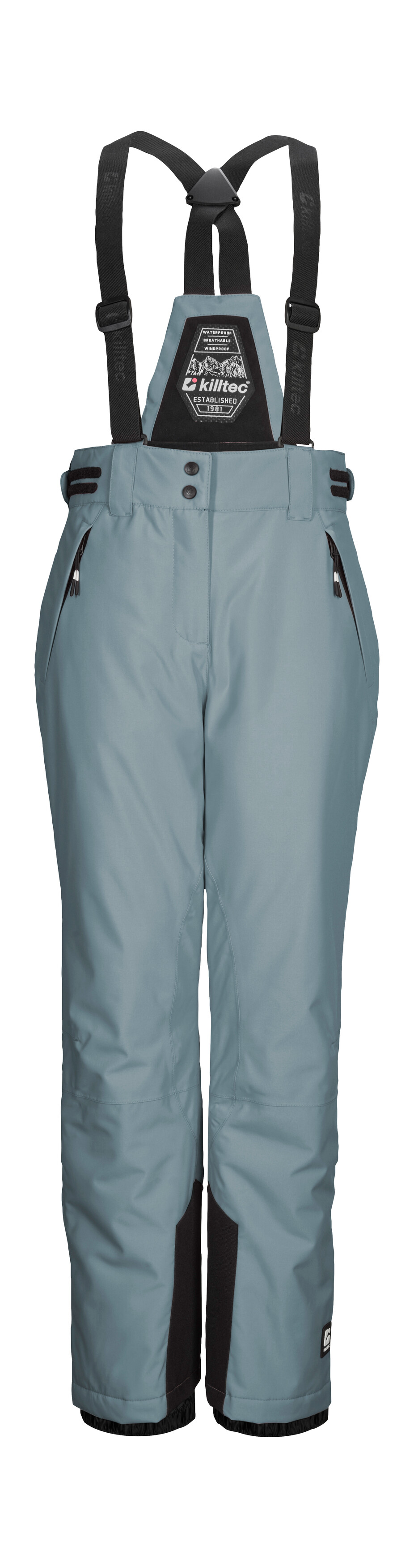 Skihose KILLTEC "KSW 213 GRLS SKI PNTS", Kinder, Gr. 152, Normalgrößen, blau (graublau), Oberstoff: 100% Polyester, Futter: 100% Polyester, Füllung: 100% Polyester, Sportlich, Hosen, Wasserdichte, atmungsaktive Skihose mit verstellbarer Taille Image