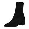 Stiefelette HÖGL "Högl Stiefelette Veloursleder", Damen, Gr. 38,5, schwarz, Veloursleder, casual, Schuhe