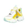 Sneaker BUFFALO "Buffalo Sneaker Lederimitat", Damen, Gr. 39, gelb (weiß, gelb), Lederimitat, casual, Schuhe