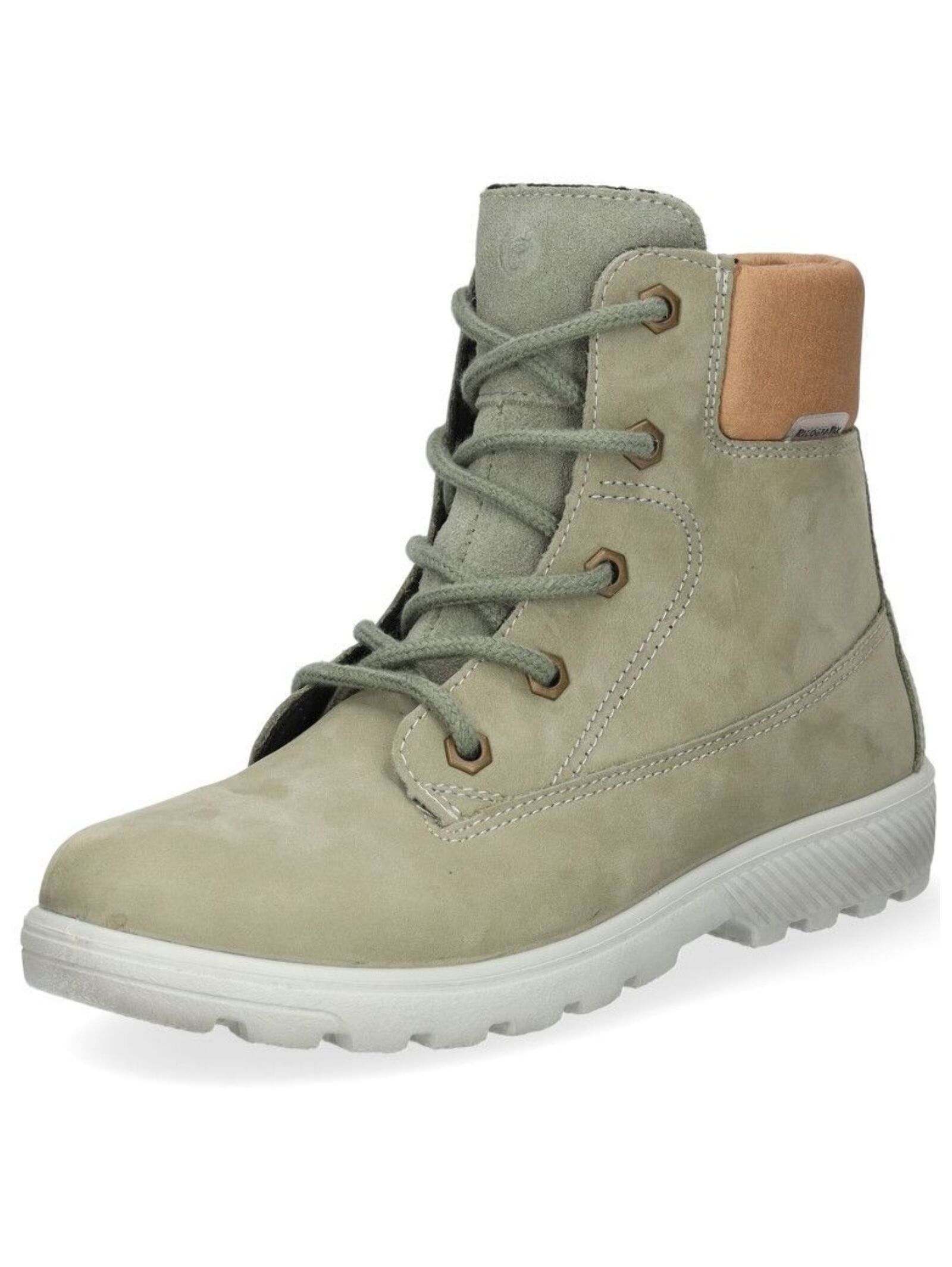 Schnürstiefelette RICOSTA "Ricosta Stiefelette Leder/Textil", Kinder, Gr. 28, braun (grün, braun), Leder, Textil, Schuhe Image