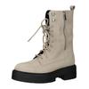 Schnürstiefelette GEOX "Geox Stiefelette Glattleder", Damen, Gr. 39, beige, Glattleder, casual, Schuhe