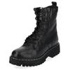Schnürstiefelette MUSTANG SHOES "Mustang Shoes Stiefelette Leder", Damen, Gr. 40, schwarz, Leder, casual, Schuhe