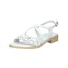 Riemchensandale NERO GIARDINI "Nero Giardini Sandalen Leder", Damen, Gr. 39, weiß, Leder, casual, Schuhe