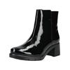 Stiefelette ARA "Ara Stiefelette Leder", Damen, Gr. 38,5, schwarz (schwarz lack), Leder, casual, Schuhe