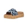 Pantolette LAZAMANI "Lazamani Pantoletten Leder", Damen, Gr. 41, blau (denim), Leder, casual, Schuhe