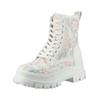 Schnürstiefelette BUFFALO "Buffalo Stiefelette Lederimitat", Damen, Gr. 37, rosa (weiß, rosa), Lederimitat, casual, Schuhe