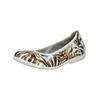 Ballerina CAPRICE "Caprice Ballerinas Leder", Damen, Gr. 36, braun (weiß, braun), Leder, casual, Schuhe